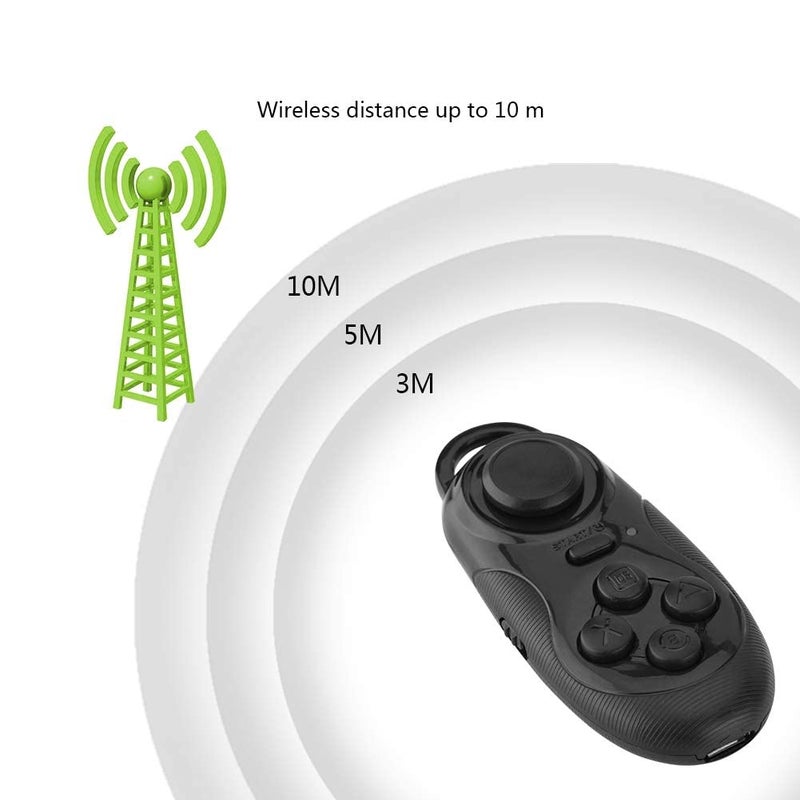 ZERONE Wireless Gamepad Remote Controller - Selfie Camera Shutter, Mouse, 3D VR Glasses Remote Control Compatible With IOS Android PC TV Box (Black) - Image 5